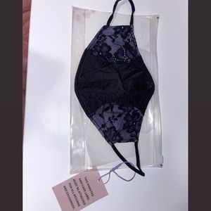 NWT Savage x fenty black lace face mask
